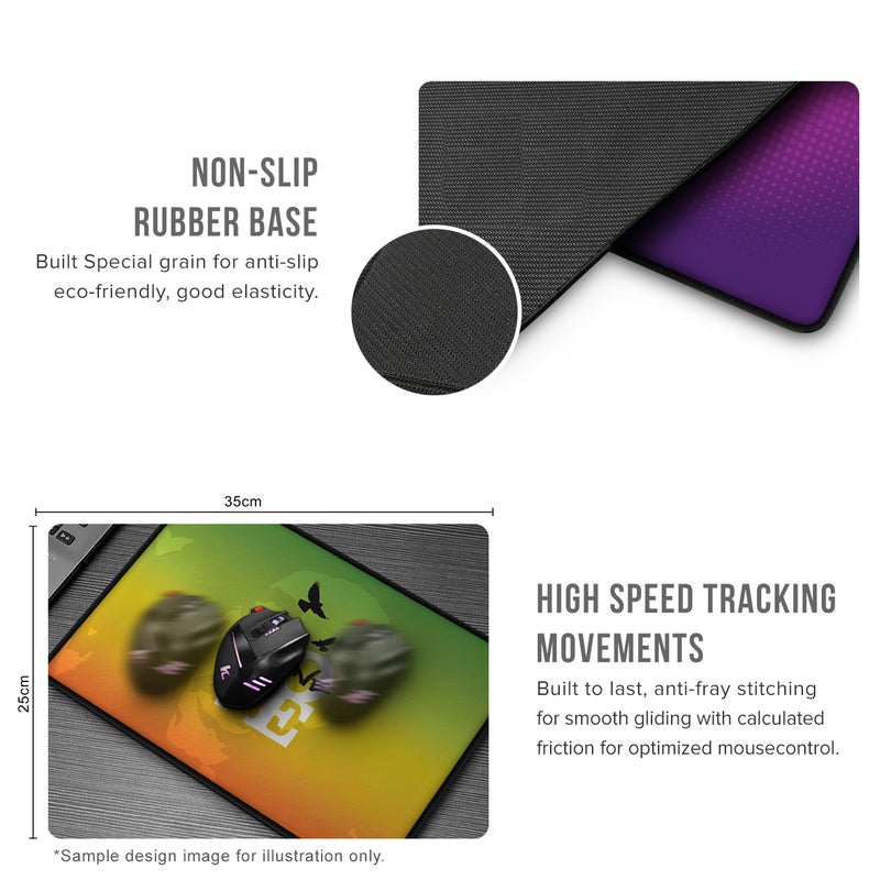 Stylizedd Never Give Up Printed Mousepad Black/White - Image 4