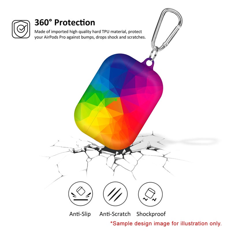 Stylizedd - Give Me Love Printed Case Cover With Carabiner For Apple AirPods Pro Generation 1/2 (2019) Pink/Red/Black - Image 1