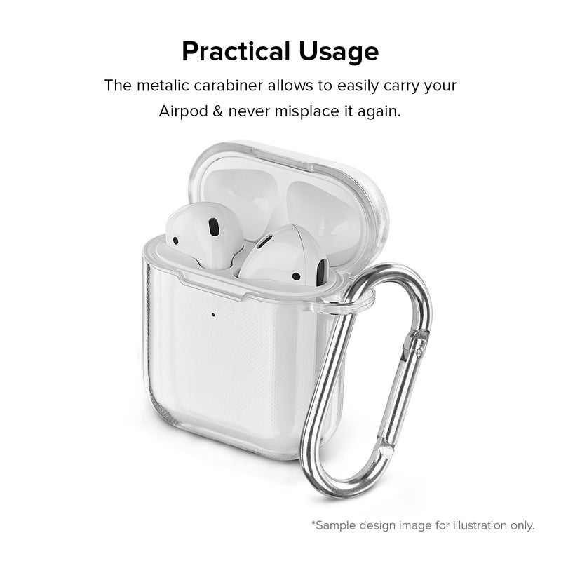 Stylizedd Classic Clear Series Rugby Ball Printed Case Cover For Apple AirPods 2/1 Clear/Brown/Beige  - Image 3