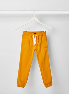 Solid Pattern Joggers Yellow