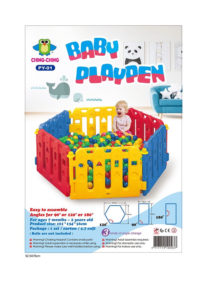 Ching-Ching 6-Piece Kids Playpen 134x56x161cm - Image 4