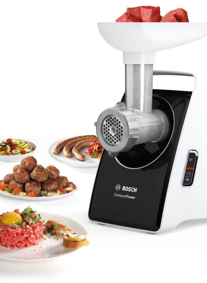بوش مطحنة لحم كومباكت باور بقدرة 1800 وات 1800.0 W MFW3850B أبيض/ أسود  - Image 2