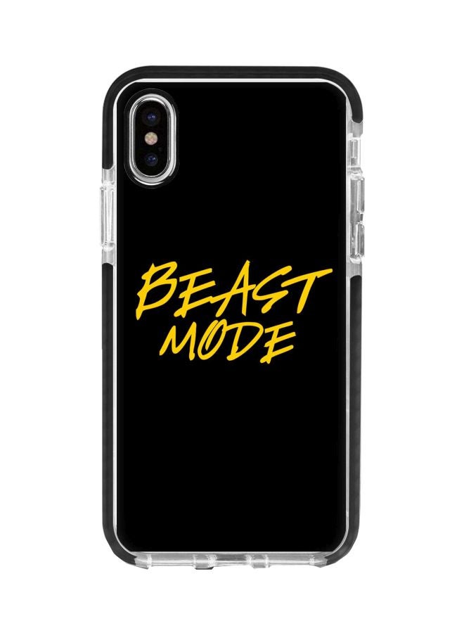 ستايلايزد غطاء حماية بطبعة عبارة "Beast Mode" لهاتف أبل آيفون XS ماكس أسود/ أصفر - Image 1
