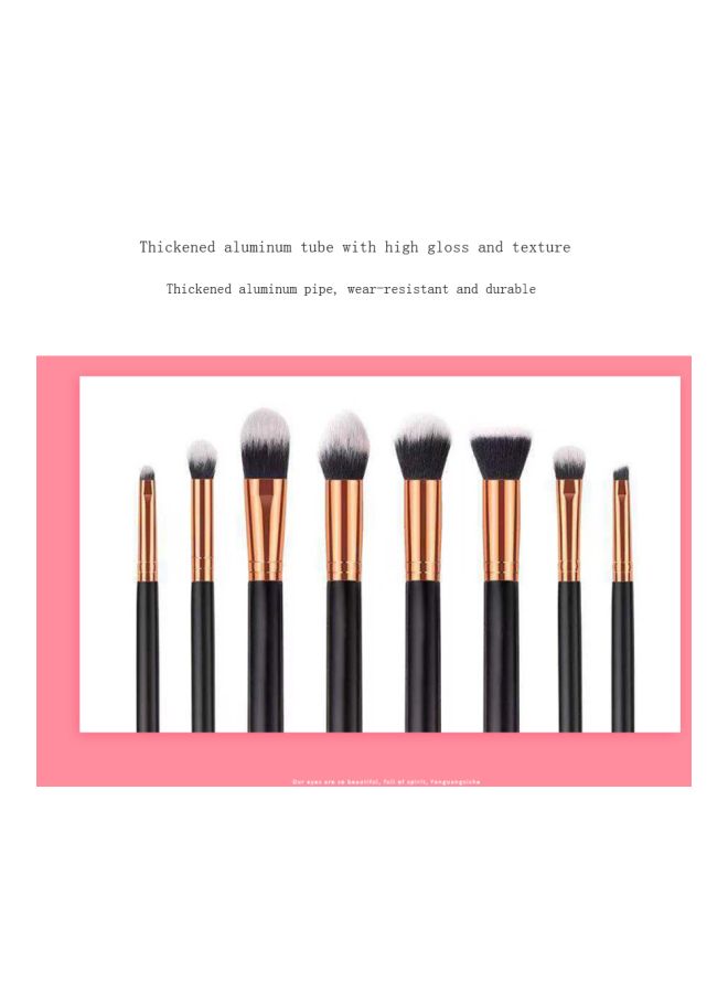 Beauenty 14-Piece Short Wooden Handle Makeup Brush Set Black/Gold/Brown - Image 2