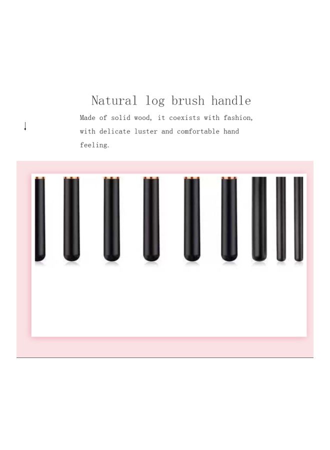 Beauenty 14-Piece Short Wooden Handle Makeup Brush Set Black/Gold/Brown - Image 3