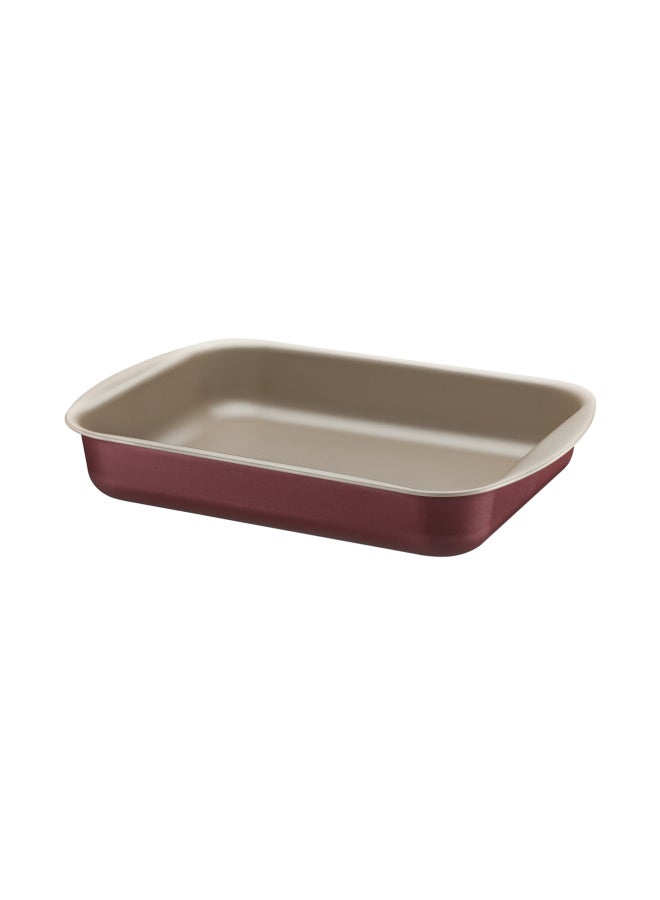 TRAMONTINA Tramontina Brasil 34cm 4.9L Red Aluminum Deep Roasting Pan with Interior and Exterior Starflon Max PFOA Free Nonstick Coating Red