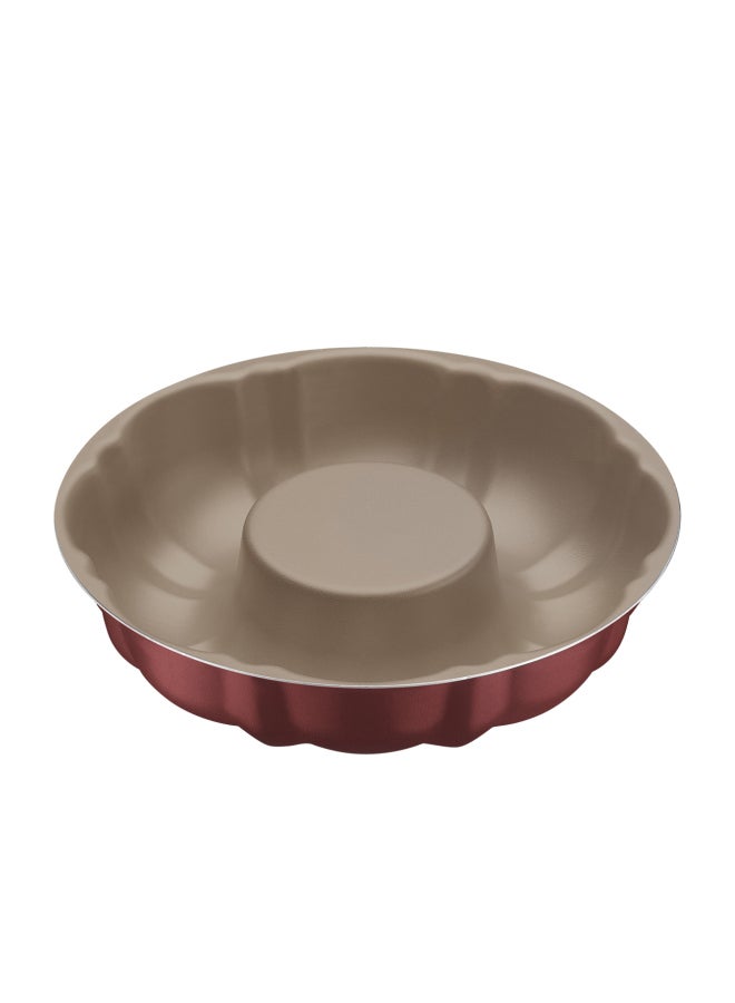 TRAMONTINA Tramontina Brasil 24cm 2L Red Aluminum Cake Pan with Interior and Exterior Starflon Max PFOA Free Nonstick Coating Black - Image 1