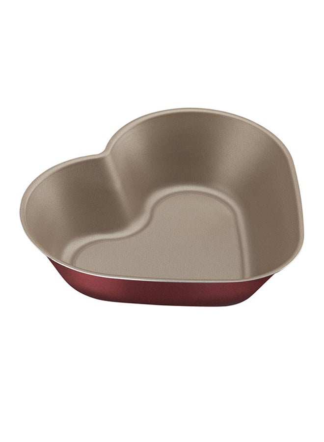 TRAMONTINA Brasil 24cm 1.1L Red Heart Shaped Aluminum Cake Mold with Starflon Max PFOA Free Nonstick Coating Red 1.1Liters - Image 1