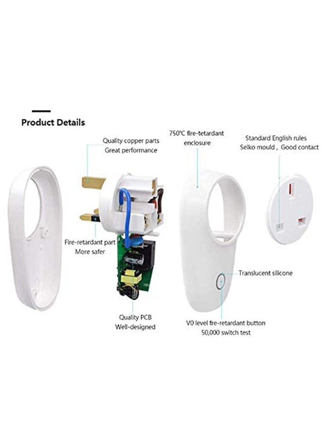 S26 Wi-Fi Smart Socket Wireless Remote Control Plug Compatible With Alexa To Control Your Devices From Anywhere Via App (Plug- EU-F) White 0.15kg