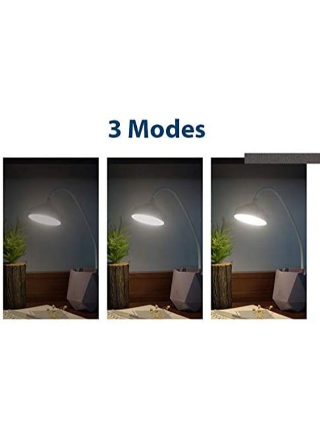 UK بلس مصباح LED للمكتب والطاولة حساس للمس بتصميم مرن متعدد الإضاءات مع حامل للأغراض والهواتف المحمولة للقراءة في المنزل والمكتب ومناسب للأطفال وردي/أبيض 40 x 10.5سم  - Image 3