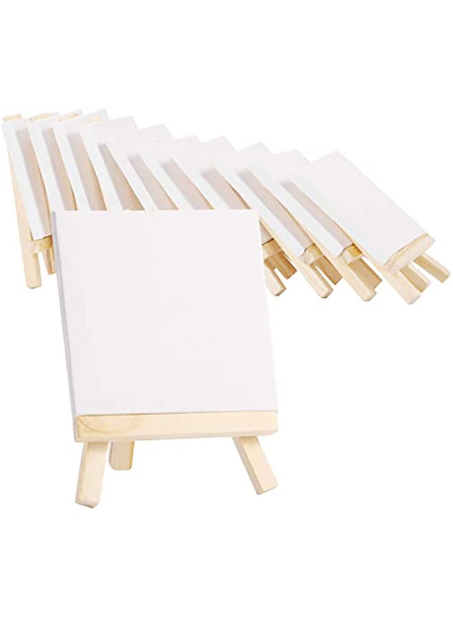 12-Piece Plain Canvas With Easel 10x10cm - Image 1