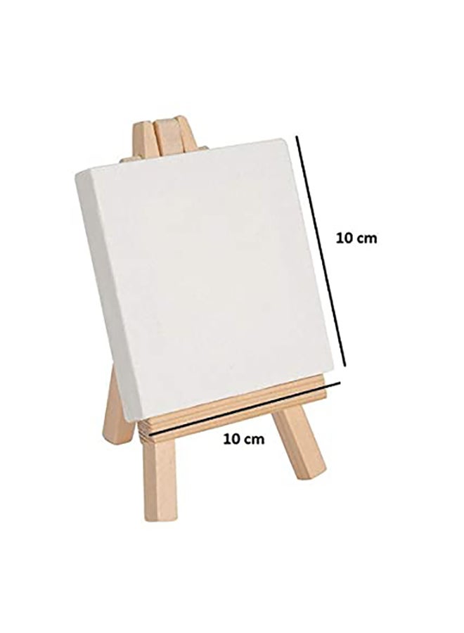 12-Piece Plain Canvas With Easel 10x10cm - Image 3