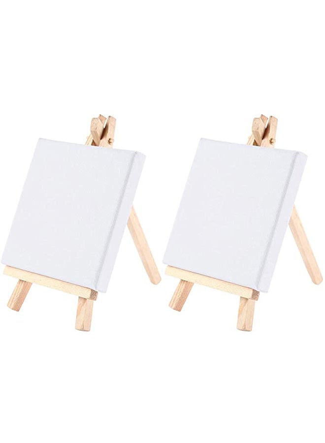 12-Piece Plain Canvas With Easel 10x10cm - Image 2