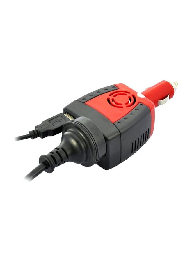 دي إل سي  محول تيار لشاحن السيارة مزود بعدد 3 أسنان أحمر وأسود - Image 2