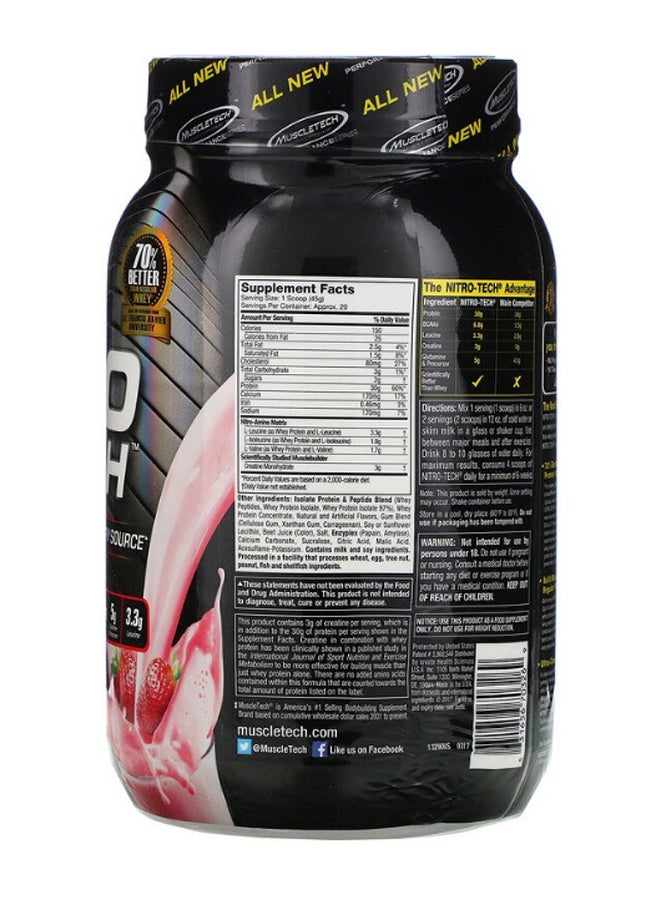 MuscleTech Nitro Tech Protein - Strawberry - 907 Gram - Image 2