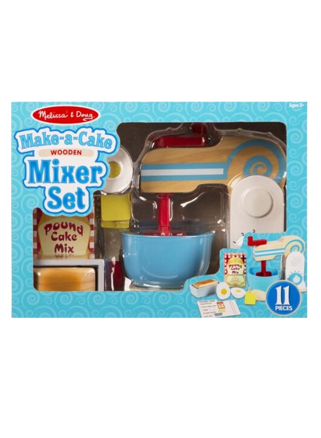 Melissa & Doug Wooden Make-a-Cake Mixer Set – 11-Piece Pretend Play Baking Set with Spinning Mixer, Bowl, Ingredients, Sliceable Egg & Baking Accessories – Toy for Kids Ages 3+ | MD9840 - Image 2