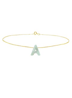 18K Gold A Letter Mother Of Pearl Bracelet
