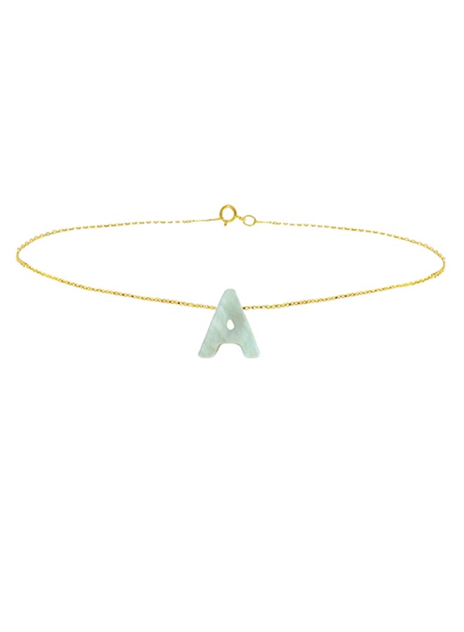 Vera Perla - 18K Gold A Letter Mother Of Pearl Bracelet - Image 1