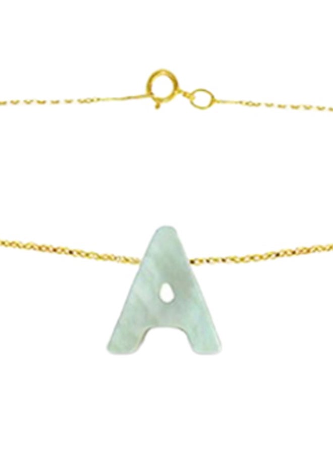 Vera Perla - 18K Gold A Letter Mother Of Pearl Bracelet - Image 1