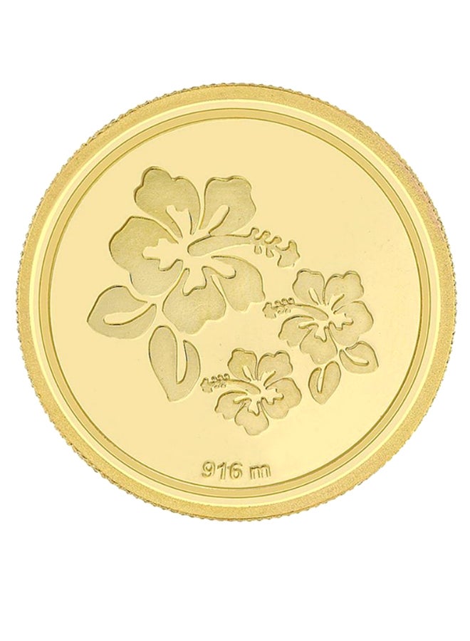 Malabar Gold and Diamonds - 22 Karat 916 Gold Purity 1 Gms Flower Coin - Image 1