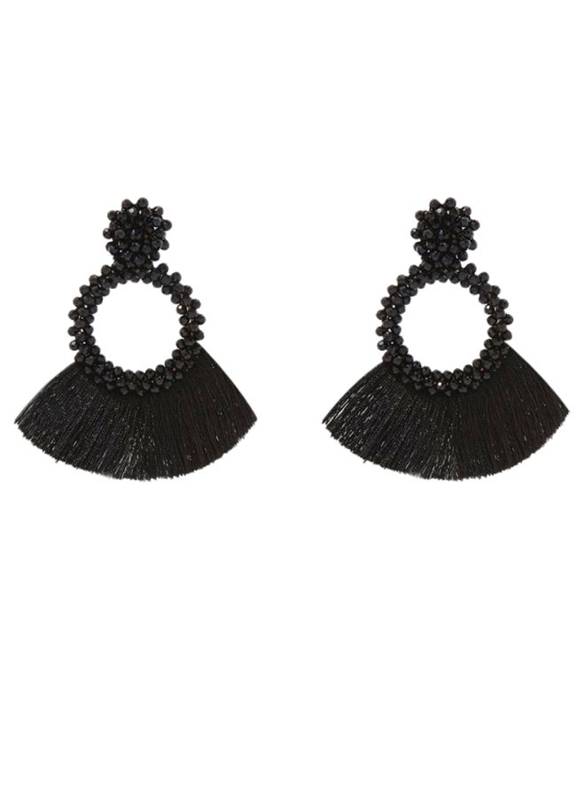 YUEJIN Beads Round Shaped Tassel Earrings - Image 1