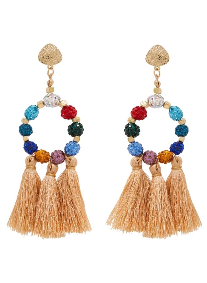 YUEJIN Beads And Trio Combination Tassel Earrings  - Image 1