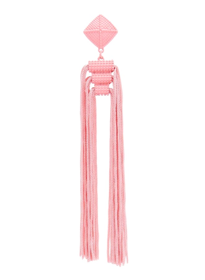 YUEJIN - Diamond Design Tassel Earrings - Image 1