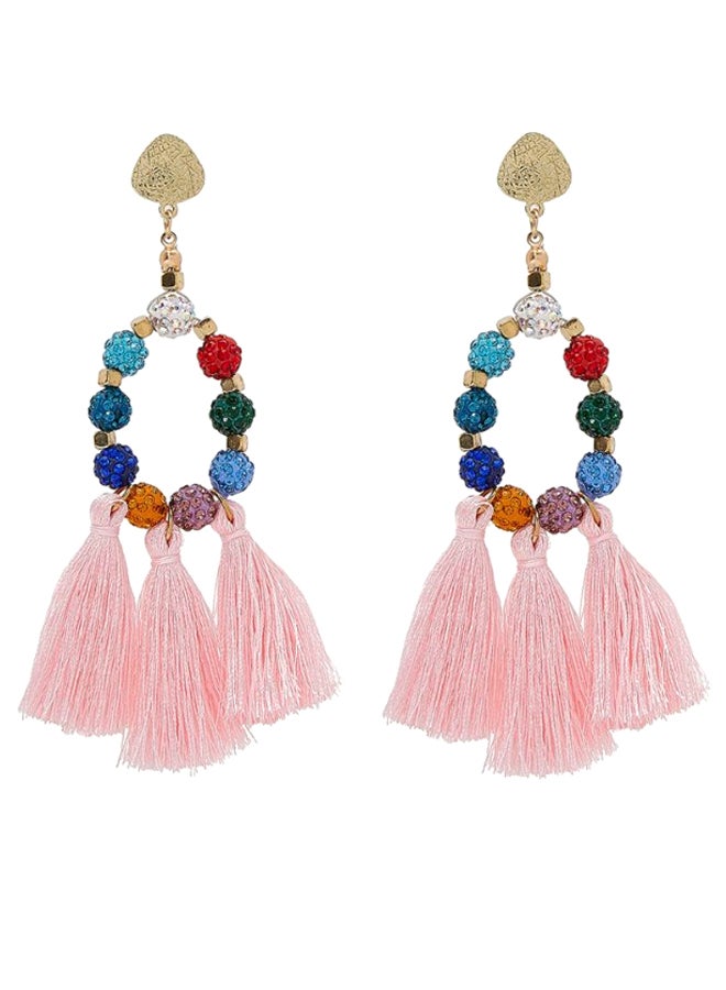 YUEJIN Beads And Trio Combination Tassel Earrings  - Image 1