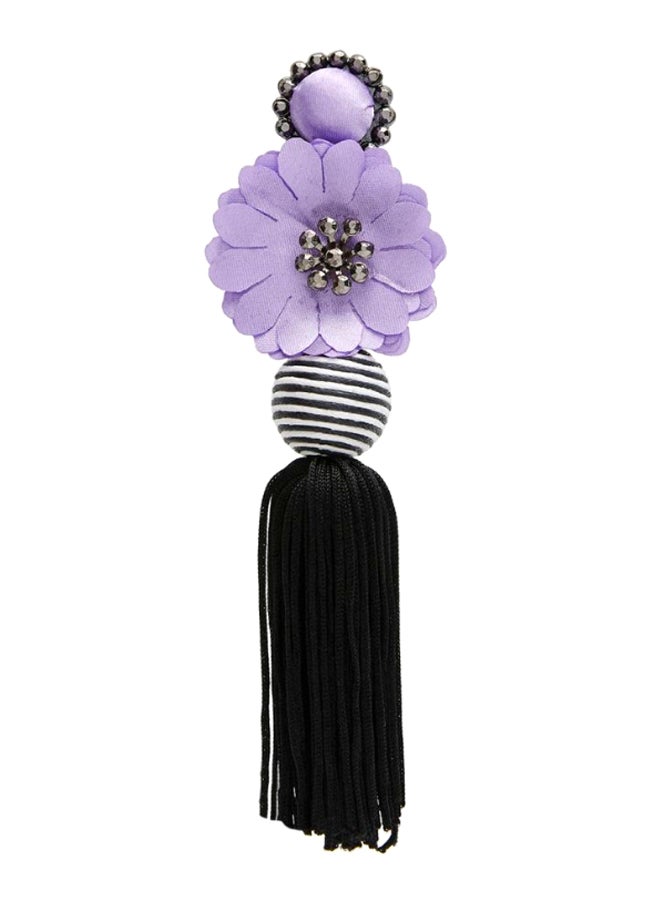 YUEJIN Flower Design Tassel Earrings - Image 2