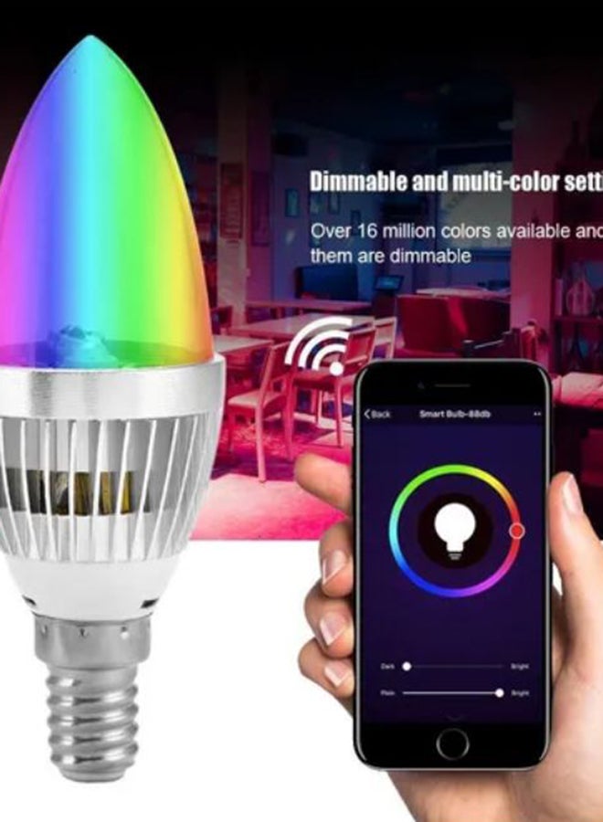 بيوينتي مصباح LED بتصميم شمعة بألوان متغيرة فضي / شفاف 11 x 6سم  - Image 4