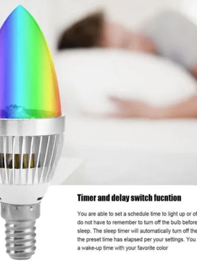 بيوينتي مصباح LED بتصميم شمعة بألوان متغيرة فضي / شفاف 11 x 6سم  - Image 5