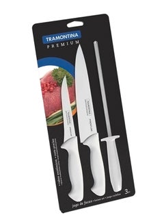 TRAMONTINA 3-Piece Premium Knife Set Silver/White  - Image 3