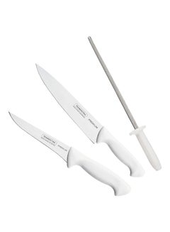 TRAMONTINA 3-Piece Premium Knife Set Silver/White  - Image 2