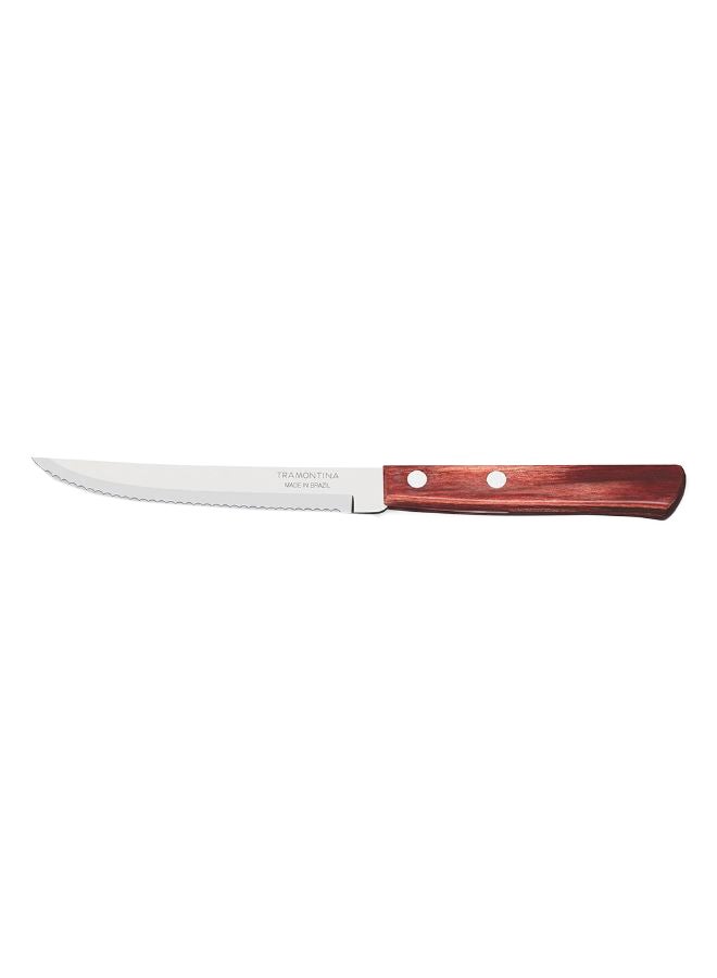 6-Piece Polywood Steak Knife Set Red/Silver 
