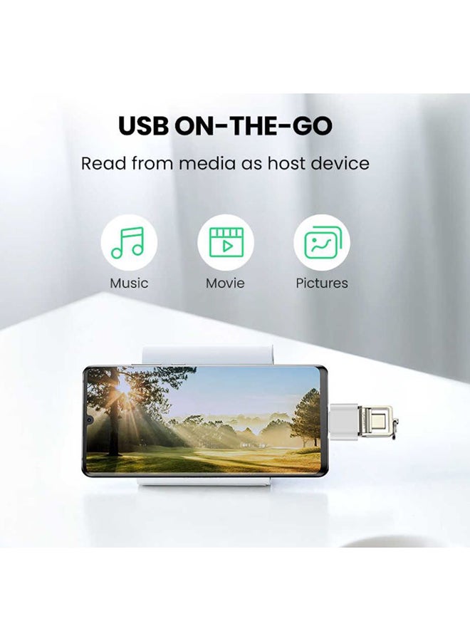 Type-C Male To USB Female OTG Mini Adapter Converter White - Image 4