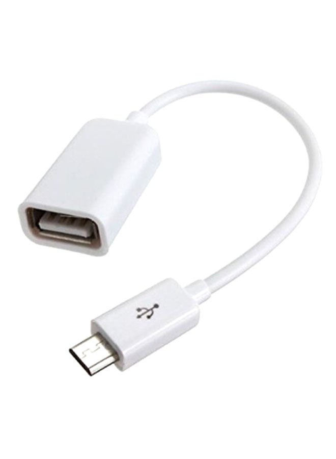 محول كابل OTG من مايكرو USB ذكر إلى USB أنثى من 4 قطع، لون أبيض أبيض - Image 2