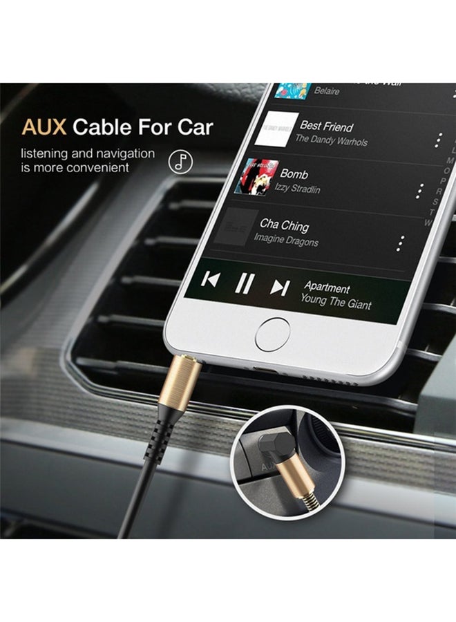 Spring Aux Cable Stereo Audio Male to Male 3.5mm Aux Cable For Car, Speaker, Mobiles Black - Image 3