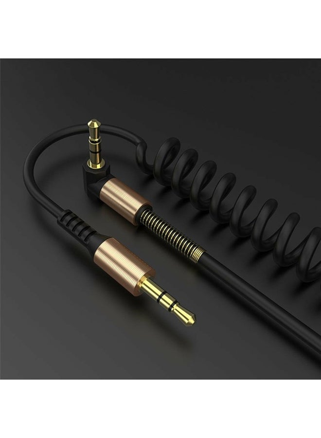 Spring Aux Cable Stereo Audio Male to Male 3.5mm Aux Cable For Car, Speaker, Mobiles Black - Image 5