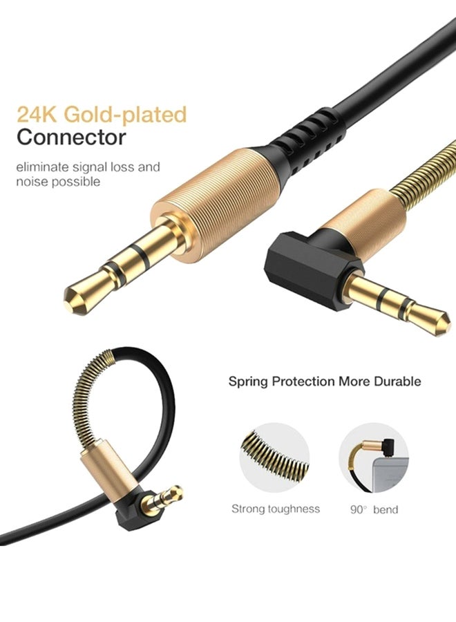 Spring Aux Cable Stereo Audio Male to Male 3.5mm Aux Cable For Car, Speaker, Mobiles Black - Image 4