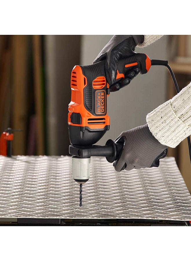 BLACK+DECKER - 850W 3,100 RPM Corded Hammer Drill with Forward/Reverse Function with 6 Drill Bits in Kitbox for Metal, Wood & Masonry Drilling, Orange/Black - BEH850K-GB, Orange/Black - Image 1