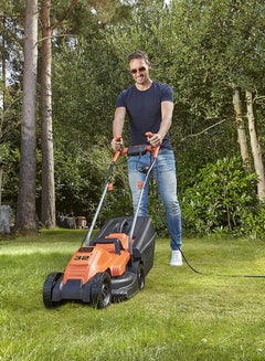 BLACK+DECKER 1200W 32cm Lawn Mower with Bike Handle for Lawn & Garden, Orange/Black - BEMW451BH-GB, 2 Years Warranty Orange/Black  - Image 3