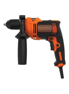 Single Gear Hammer Drill, 710W, 47,600BPM, Variable Speed, Keyless Chuck, Includes 4 Bits & Kitbox for Metal & Masonry Drilling, Easy Storage, Orange/Black - BEH710K-GB Orange/Black - v1600427431/N34255318A_2