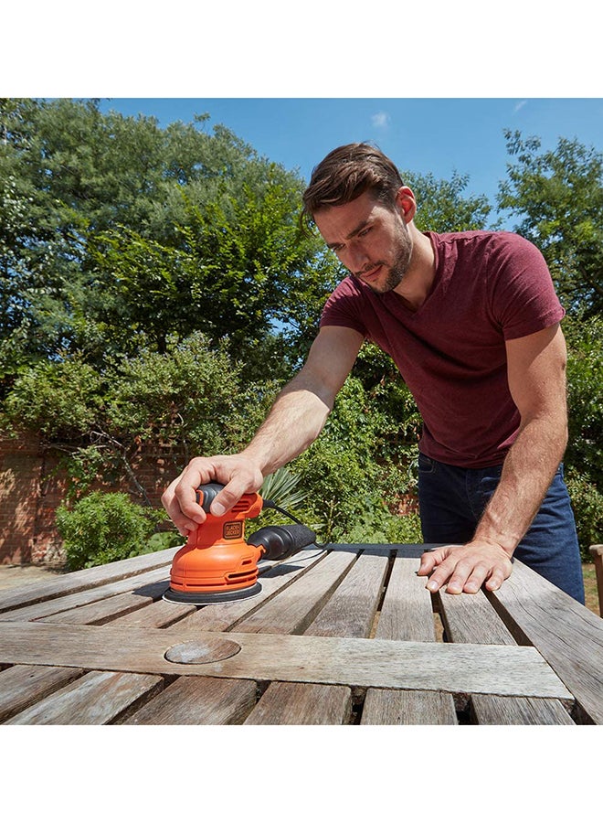BLACK+DECKER - 230W 14,000 RPM Corded Random Orbit Sander , Orange/Black - BEW210-GB, Orange/Black - Image 1