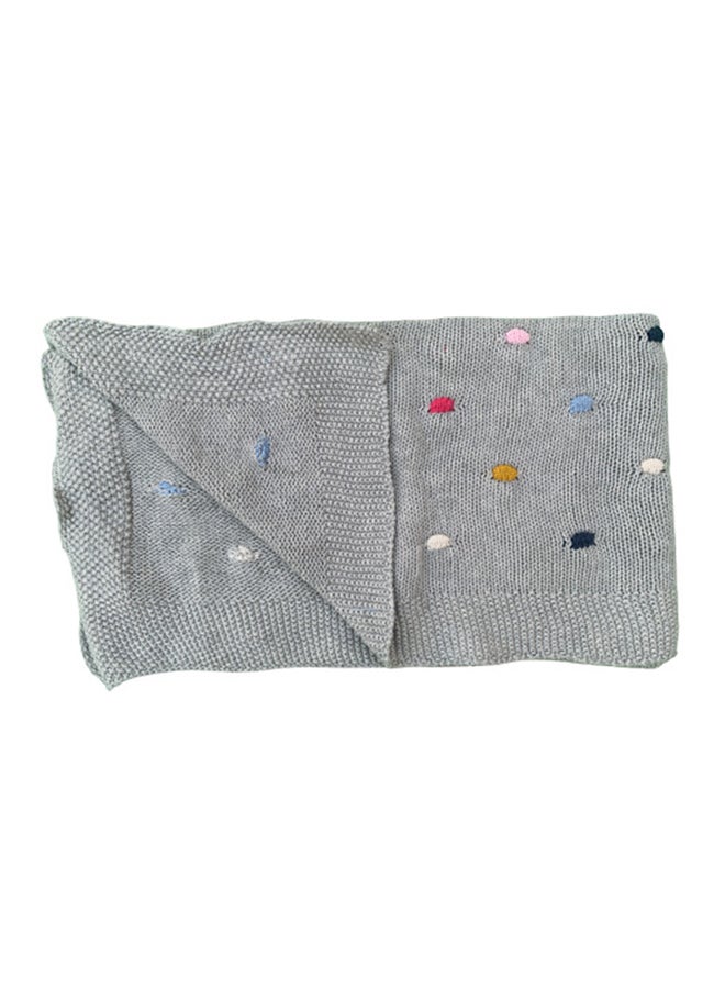 Alina Doted Knitted Cotton Blanket - Image 1