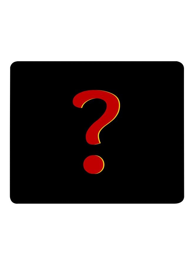 Stylizedd Question? Printed Gaming Mousepad Black/Red/Yellow - Image 1