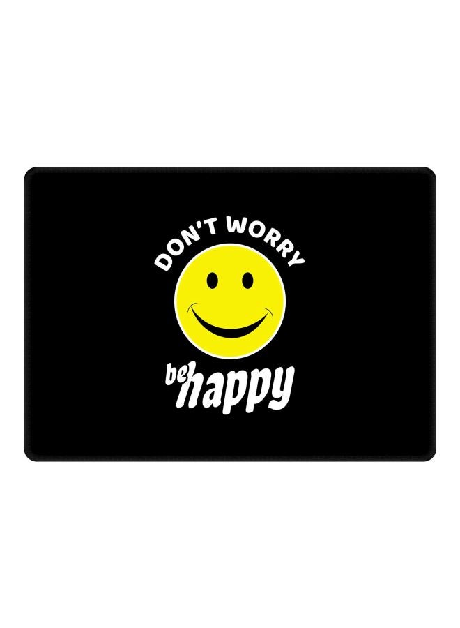 Stylizedd Don't Worry Be Happy Printed Gaming Mousepad Black/Yellow/White - Image 1
