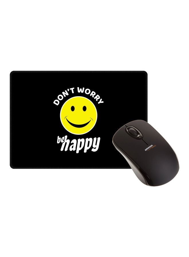 Stylizedd Don't Worry Be Happy Printed Gaming Mousepad Black/Yellow/White - Image 2
