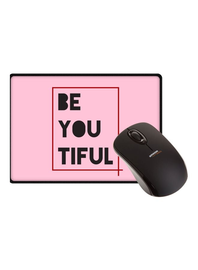 Stylizedd Be You Tiful Printed Gaming Mousepad Pink/Black/Red - Image 2