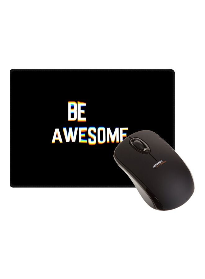 Stylizedd Be Awesome Printed Gaming Mousepad Black/White/Yellow - Image 2