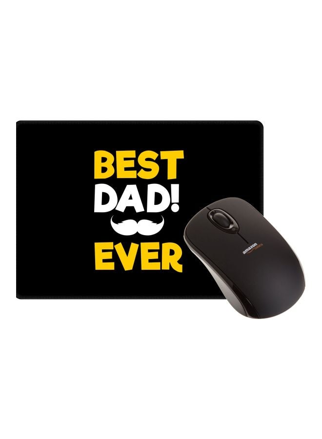 Stylizedd Best Dad Ever Printed Gaming Mousepad Black/White/Yellow  - Image 2
